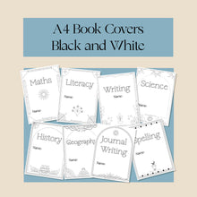 Load image into Gallery viewer, A4 Book Covers- Black and White

