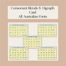 Load image into Gallery viewer, Consonant Blends and Digraph Writing Card- All Australian Fonts
