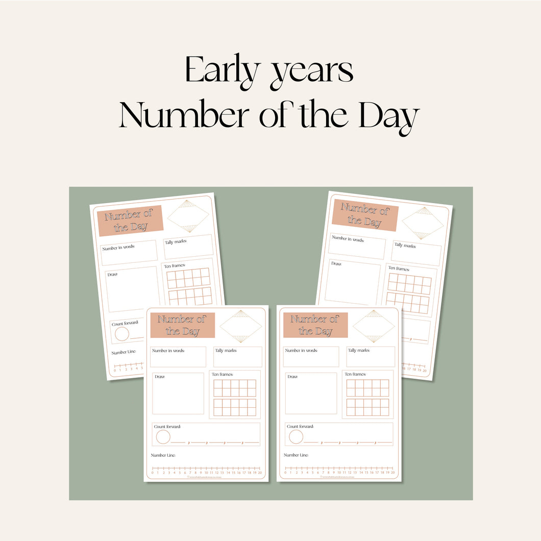 Early years Number of the Day Activity Cards