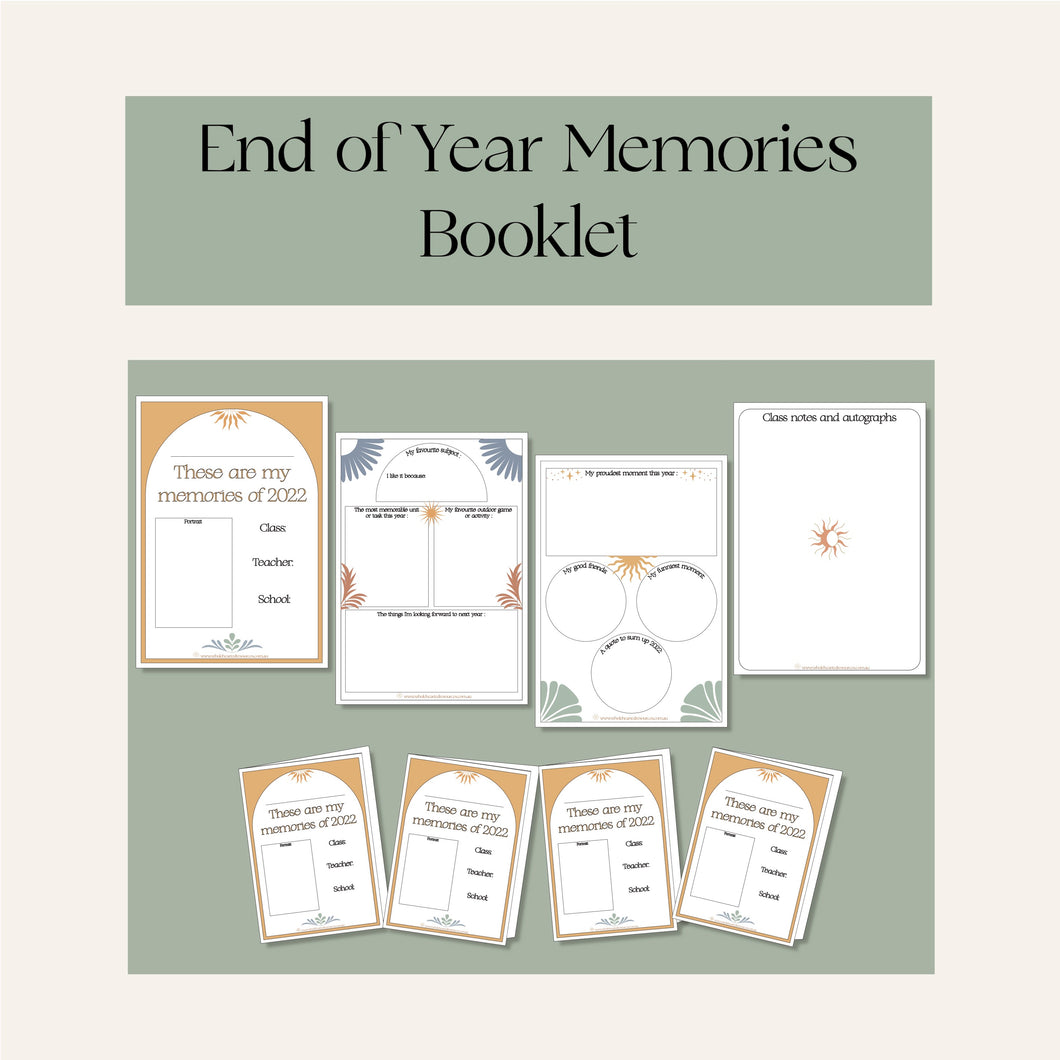 End of Year Memories Booklet 2023