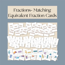 Load image into Gallery viewer, Fractions- Matching Equivalent Fractions Cards
