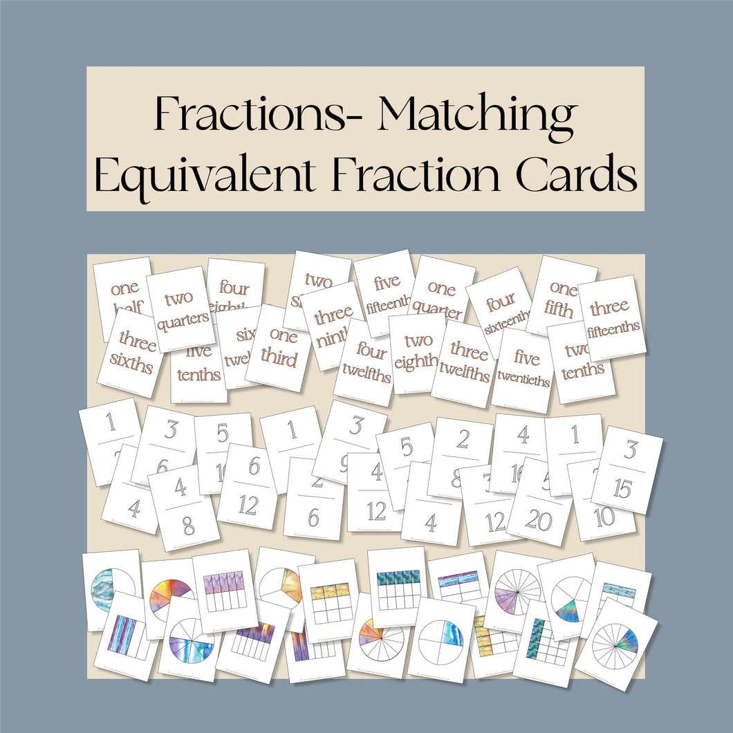 Fractions- Matching Equivalent Fractions Cards
