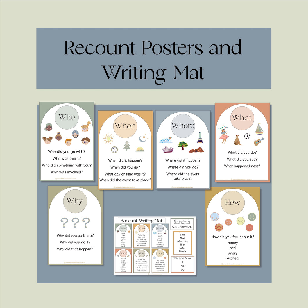 Recount Posters and Writing Mat